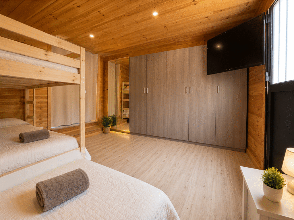Dormitorio familiar con literas de La Casita Gergaleña en Gérgal, Almería