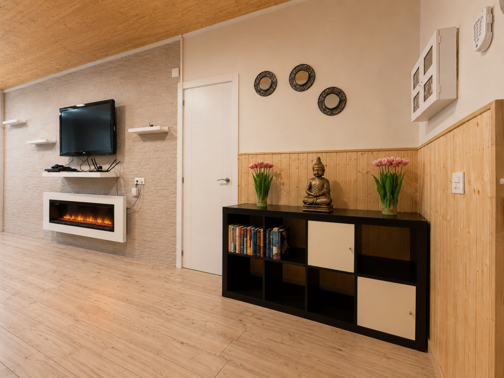 Salón acogedor de La Casita Gergaleña con sofá y decoración cálida en Gérgal, Almería